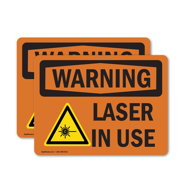 Signmission Radiation & Laser Sign, 7 in H x 10 in W, Vinyl Decal, Rectangle OS-2PACK-WS-D-710-L-12662 - main